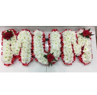 MUM Lettering Red Ribbon