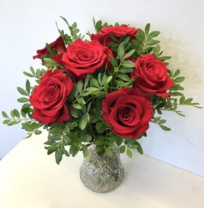 Simple Red Rose Vase buy online or call 0161 737 2322