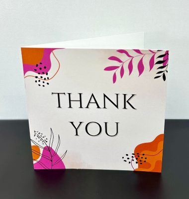 Thank You card, designed in house. 