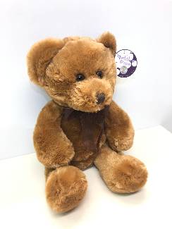 Classic soft brown teddy bear, Comes with luxury satin bow tie. 