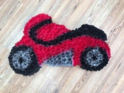 Motorbike shape funeral tribute in different colour options