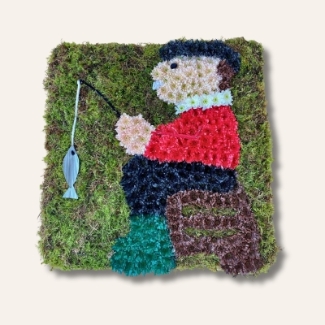 Fishing-themed funeral tribute created on a 24