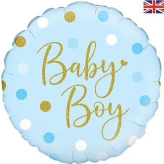 18inch Circle Baby Boy Helium balloon with a delicate design. 